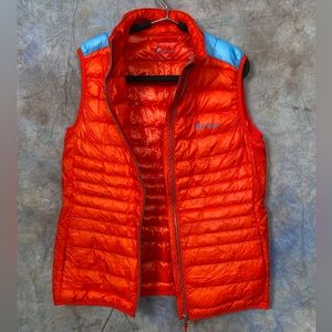 Cotopaxi Fuego Goose Down Vest - Neon Red & Blue Size Women’s Large NWOT